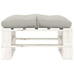 vidaXL Otomana de palets para jardín madera con cojín gris taupe