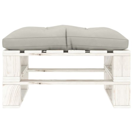 vidaXL Otomana de palets para jardín madera con cojín gris taupe