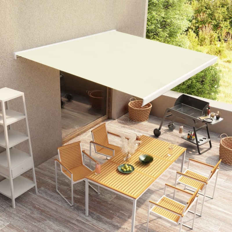 vidaXL Toldo de carrete motorizado color crema 350x250 cm vidaXL Toldo de carrete motorizado color crema 350x250 cm