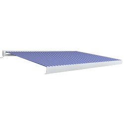 vidaXL Toldo de carrete motorizado azul y blanco 450x300 cm