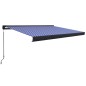 vidaXL Toldo de carrete manual azul y blanco 400x300 cm vidaXL Toldo de carrete manual azul y blanco 400x300 cm