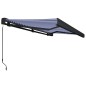 vidaXL Toldo de carrete manual azul y blanco 400x300 cm vidaXL Toldo de carrete manual azul y blanco 400x300 cm