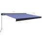 vidaXL Toldo de carrete manual azul y blanco 400x300 cm vidaXL Toldo de carrete manual azul y blanco 400x300 cm