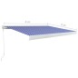vidaXL Toldo de carrete manual azul y blanco 400x300 cm vidaXL Toldo de carrete manual azul y blanco 400x300 cm