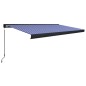 vidaXL Toldo de carrete manual azul y blanco 500x300 cm vidaXL Toldo de carrete manual azul y blanco 500x300 cm
