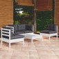 vidaXL Muebles de jardín 5 pzas con cojines madera maciza de pino vidaXL Muebles de jardín 5 pzas con cojines madera maciza de pino