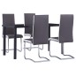 vidaXL Juego de comedor 5 piezas cuero sintético gris vidaXL Juego de comedor 5 piezas cuero sintético gris