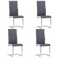 vidaXL Juego de comedor 5 piezas cuero sintético gris vidaXL Juego de comedor 5 piezas cuero sintético gris
