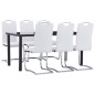 vidaXL Juego de comedor 7 piezas cuero sintético blanco vidaXL Juego de comedor 7 piezas cuero sintético blanco