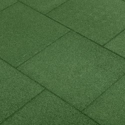 vidaXL Losetas de goma protección de caídas 18 uds verde 50x50x3 cm