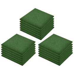 vidaXL Losetas de goma protección de caídas 18 uds verde 50x50x3 cm