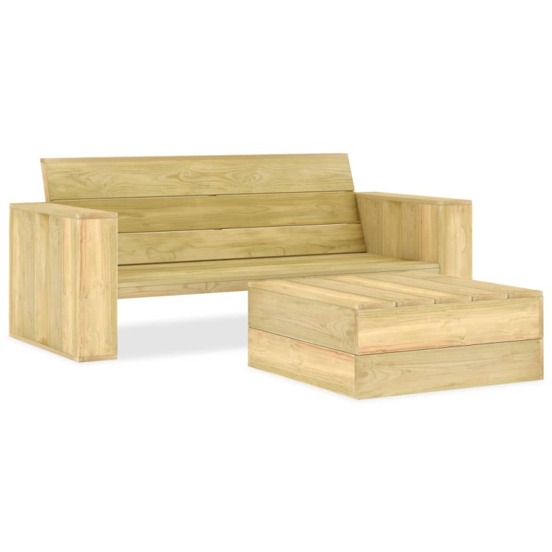 vidaXL Juego de muebles de jardín 2 piezas madera de pino impregnada vidaXL Juego de muebles de jardín 2 piezas madera de pino impregnada