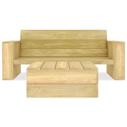 vidaXL Juego de muebles de jardín 2 piezas madera de pino impregnada