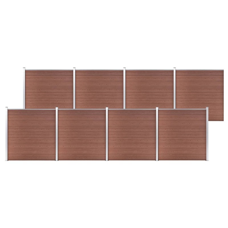 vidaXL Valla de jardín de WPC marrón 1391x186 cm vidaXL Valla de jardín de WPC marrón 1391x186 cm