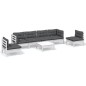 vidaXL Muebles de jardín 7 pzas con cojines madera maciza de pino vidaXL Muebles de jardín 7 pzas con cojines madera maciza de pino