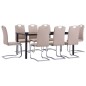 vidaXL Juego de comedor 9 piezas cuero sintético color capuchino vidaXL Juego de comedor 9 piezas cuero sintético color capuchino