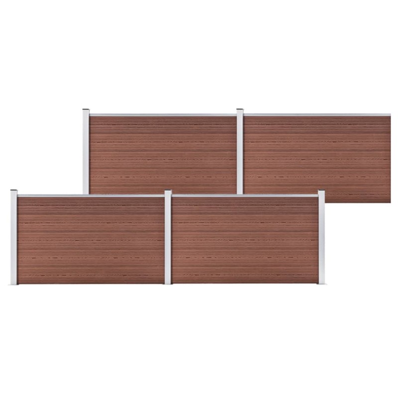 vidaXL Valla de jardín de WPC marrón 699x106 cm vidaXL Valla de jardín de WPC marrón 699x106 cm