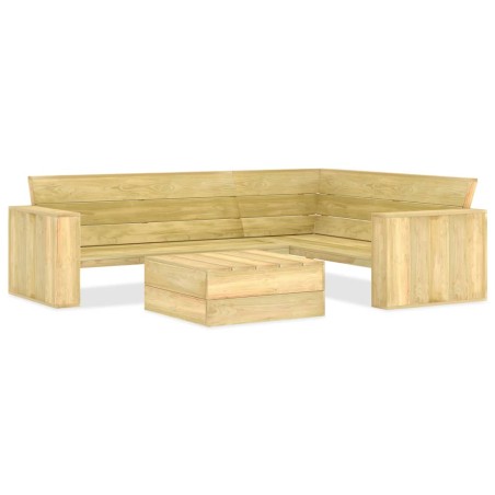 vidaXL Juego de muebles de jardín 2 piezas madera de pino impregnada