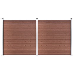 vidaXL Valla de jardín de WPC marrón 353x186 cm