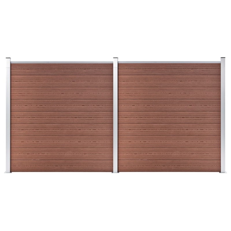 vidaXL Valla de jardín de WPC marrón 353x186 cm