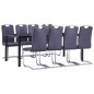 vidaXL Juego de comedor 9 piezas piel de ante artificial gris vidaXL Juego de comedor 9 piezas piel de ante artificial gris