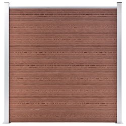 vidaXL Set de valla 4 cuadradas + 1 oblicua WPC marrón 792x186 cm