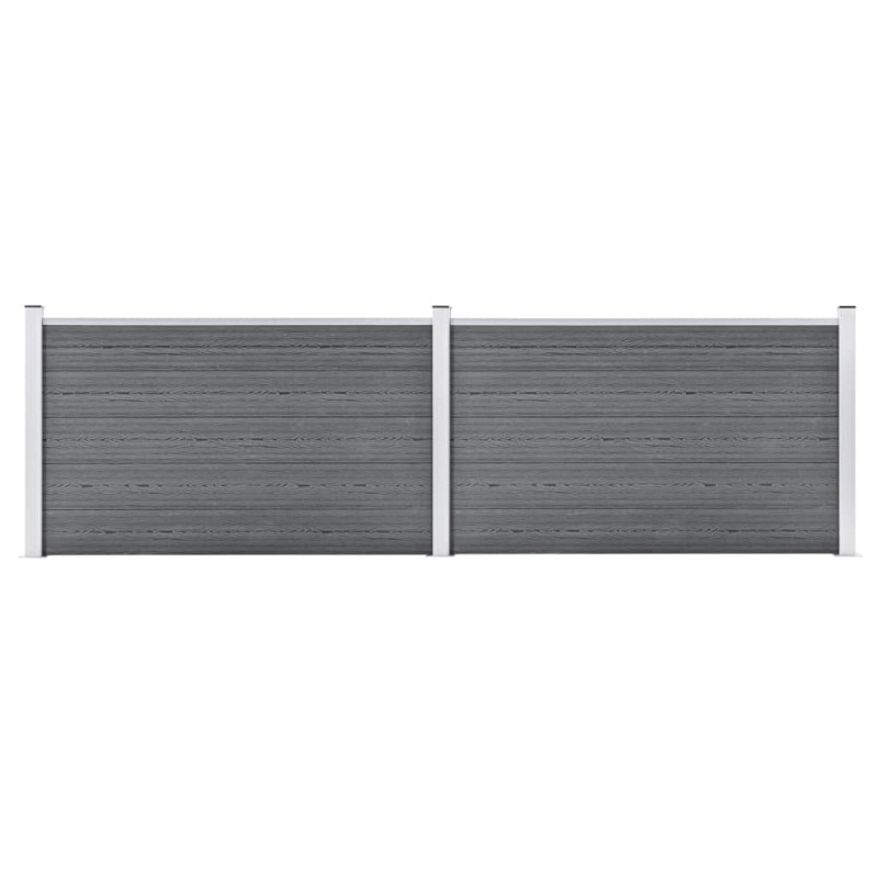 vidaXL Valla de jardín de WPC gris 353x106 cm vidaXL Valla de jardín de WPC gris 353x106 cm