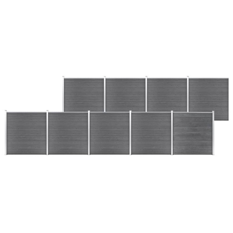 vidaXL Valla de jardín de WPC gris 1564x186 cm vidaXL Valla de jardín de WPC gris 1564x186 cm