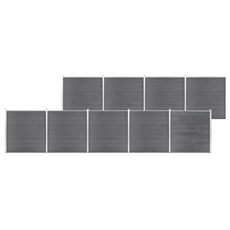 vidaXL Valla de jardín de WPC gris 1564x186 cm