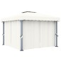 vidaXL Cenador con cortina blanco crema aluminio 3x3 m vidaXL Cenador con cortina blanco crema aluminio 3x3 m