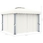 vidaXL Cenador con cortina blanco crema aluminio 3x3 m vidaXL Cenador con cortina blanco crema aluminio 3x3 m