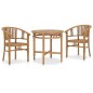 vidaXL Conjunto de comedor de jardín 3 piezas madera maciza de teca vidaXL Conjunto de comedor de jardín 3 piezas madera maciza de teca