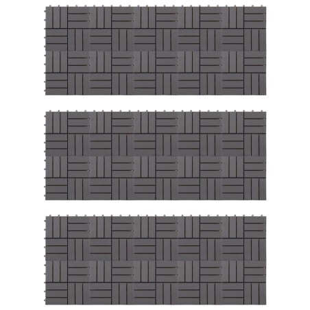 vidaXL Baldosas de terraza 30 uds madera acacia gris deslavado 30x30cm