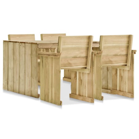 vidaXL Set de comedor de jardín 5 piezas madera de pino impregnada