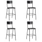 vidaXL Taburetes de cocina 4 uds madera contrachapada y acero negro vidaXL Taburetes de cocina 4 uds madera contrachapada y acero negro