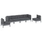 vidaXL Muebles de jardín 6 piezas con cojines de madera maciza de pino vidaXL Muebles de jardín 6 piezas con cojines de madera maciza de pino