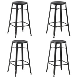 vidaXL Taburetes de cocina 4 unidades acero negro