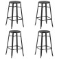 vidaXL Taburetes de cocina 4 unidades acero negro vidaXL Taburetes de cocina 4 unidades acero negro