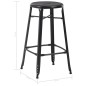 vidaXL Taburetes de cocina 4 unidades acero negro vidaXL Taburetes de cocina 4 unidades acero negro
