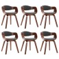 vidaXL Sillas de comedor 6 unidades madera curvada y tela gris vidaXL Sillas de comedor 6 unidades madera curvada y tela gris
