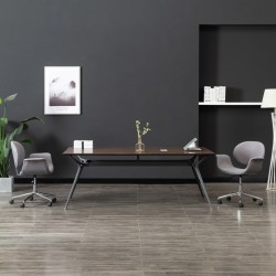 vidaXL Silla de oficina giratoria de tela gris 