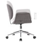 vidaXL Silla de oficina giratoria de tela gris vidaXL Silla de oficina giratoria de tela gris