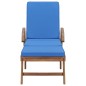 vidaXL Tumbonas con cojín 2 uds madera maciza de teca azul vidaXL Tumbonas con cojín 2 uds madera maciza de teca azul