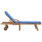 vidaXL Tumbonas con cojín 2 uds madera maciza de teca azul vidaXL Tumbonas con cojín 2 uds madera maciza de teca azul