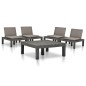 vidaXL Juego de muebles de jardín 5 piezas plástico gris antracita vidaXL Juego de muebles de jardín 5 piezas plástico gris antracita