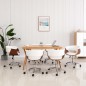 vidaXL Sillas de comedor giratorias 6 uds cuero sintético blanco