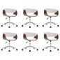 vidaXL Sillas de comedor giratorias 6 uds cuero sintético blanco