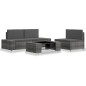 vidaXL Juego de muebles de jardín 4 piezas ratán sintético gris vidaXL Juego de muebles de jardín 4 piezas ratán sintético gris