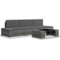 vidaXL Juego de muebles de jardín 4 piezas ratán sintético gris vidaXL Juego de muebles de jardín 4 piezas ratán sintético gris