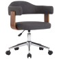vidaXL Silla de oficina giratoria de madera curvada y tela gris vidaXL Silla de oficina giratoria de madera curvada y tela gris